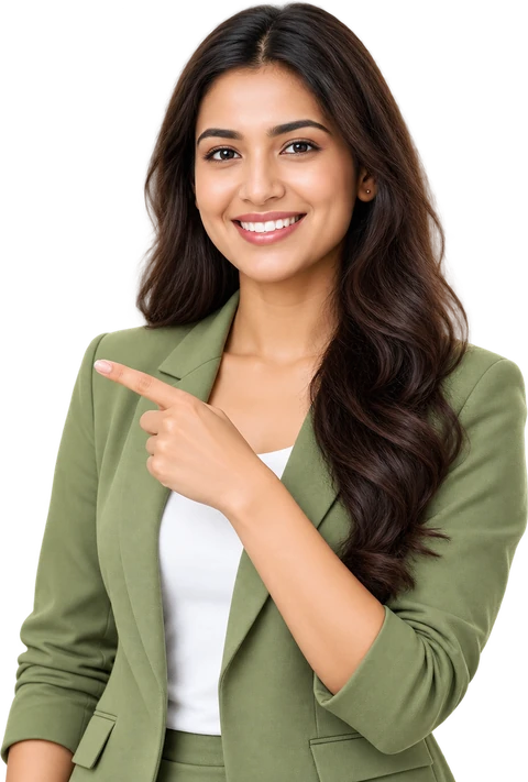 Friendly hosting advisor gesturing toward dedicated server hardware